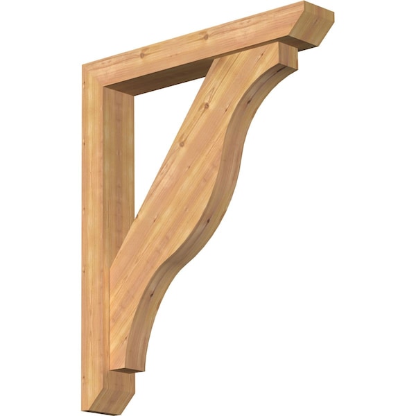 Ekena Millwork Funston Slat Smooth Bracket w/ Offset Brace, Western Red Cedar, 5 1/2"W x 34"D x 42"H BKT0604X34X42FST06SWR - main